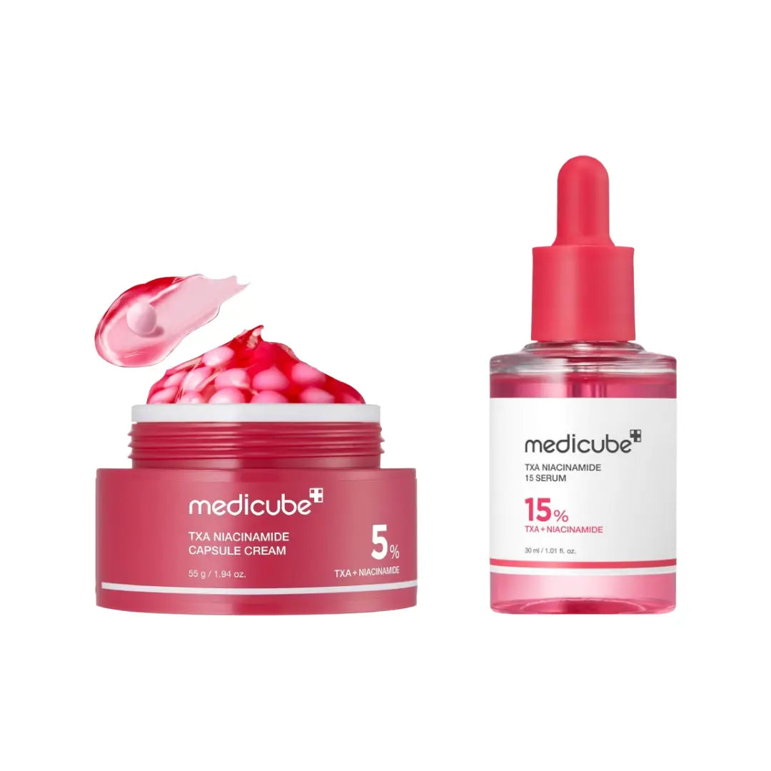 Medicube TXA Niacinamide Skincare Set | Capsule Cream 55g & 15% Niacinamide Serum 30ml | Brightening & Hydrating Care