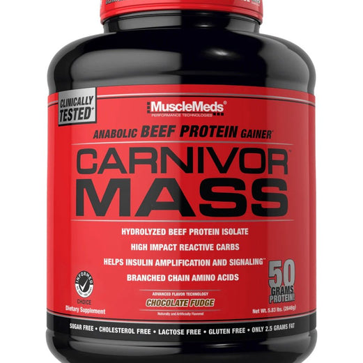 MuscleMeds Carnivor Mass 6lb – High-Calorie Mass Gainer with Beef Protein Isolate