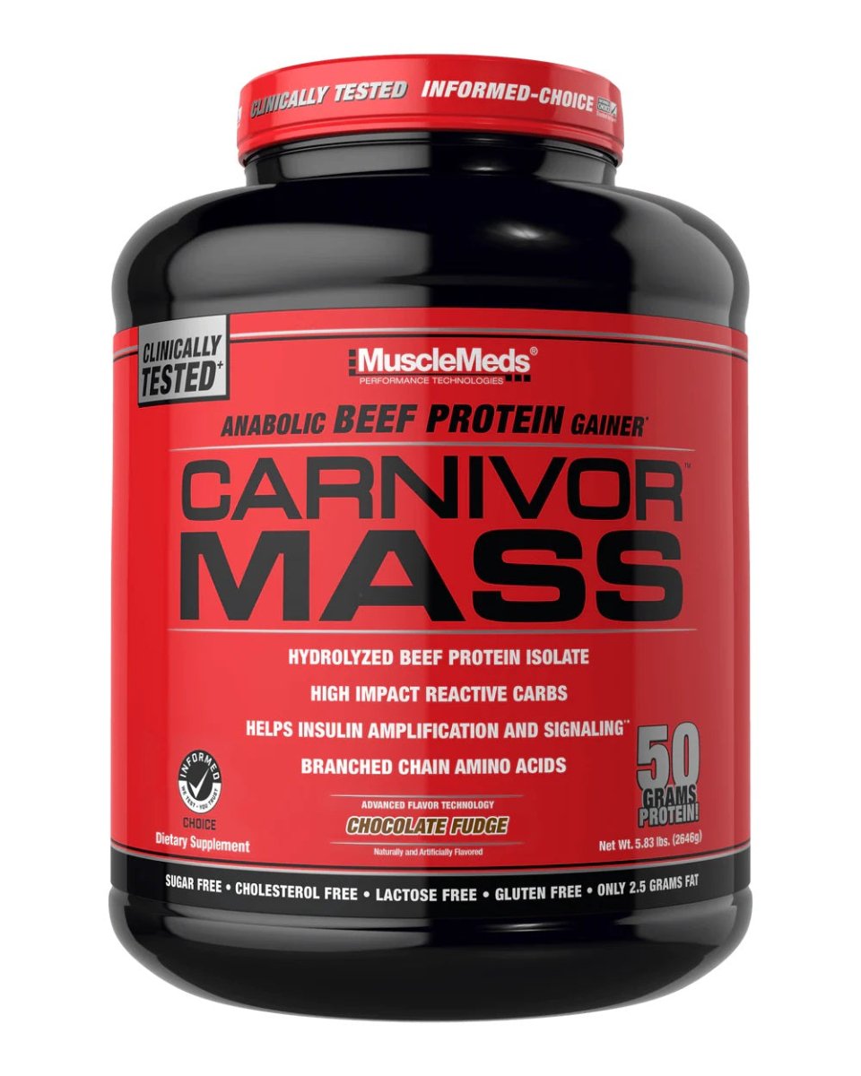 MuscleMeds Carnivor Mass 6lb – High-Calorie Mass Gainer with Beef Protein Isolate
