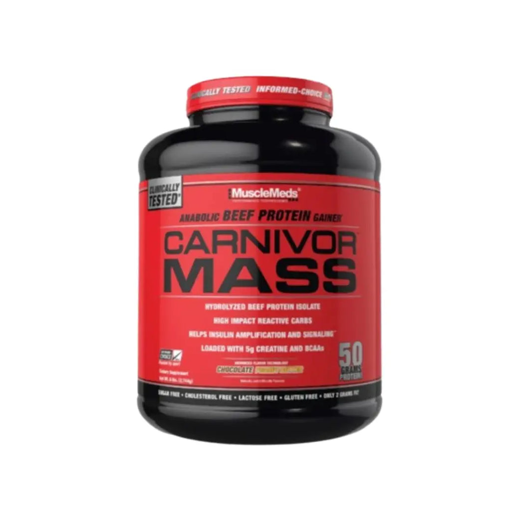 MuscleMeds Carnivor Mass 6lb – High-Calorie Mass Gainer with Beef Protein Isolate