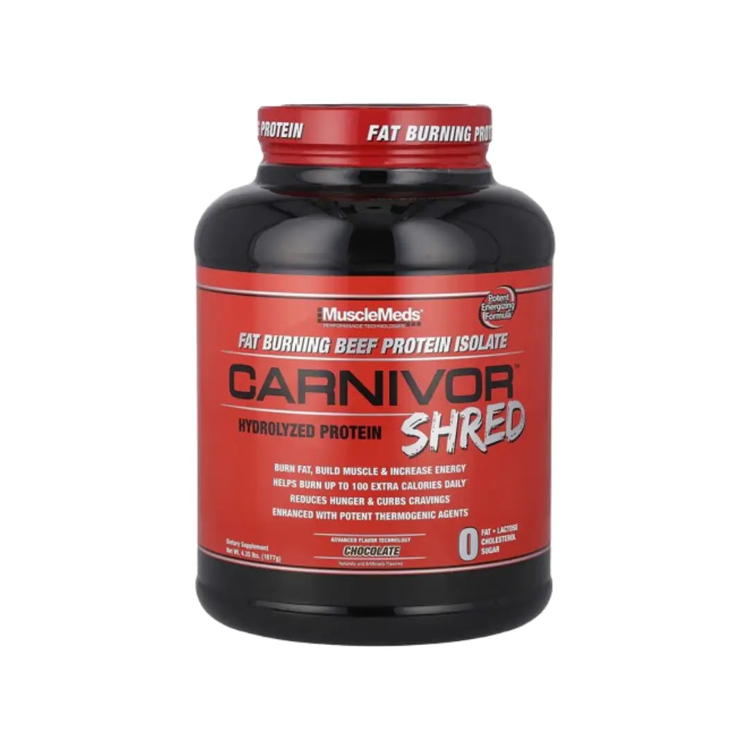 MuscleMeds Carnivor Shred Chocolate 4.35lbs Beef Protein Isolate Powder 56 Servings