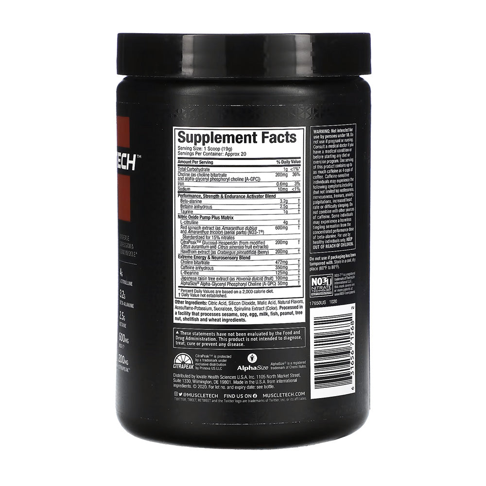 MuscleTech Shatter Pre Workout 363g Sour Blue Razz Serv 20 Med7 Online