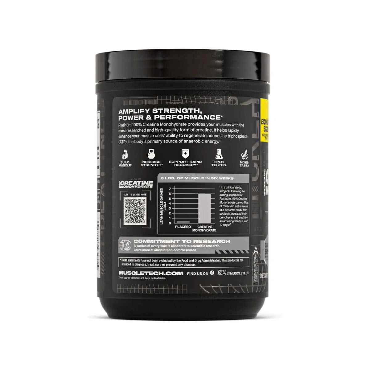 MuscleTech Platinum Creatine Monohydrate 450G Unflavored Serv 90