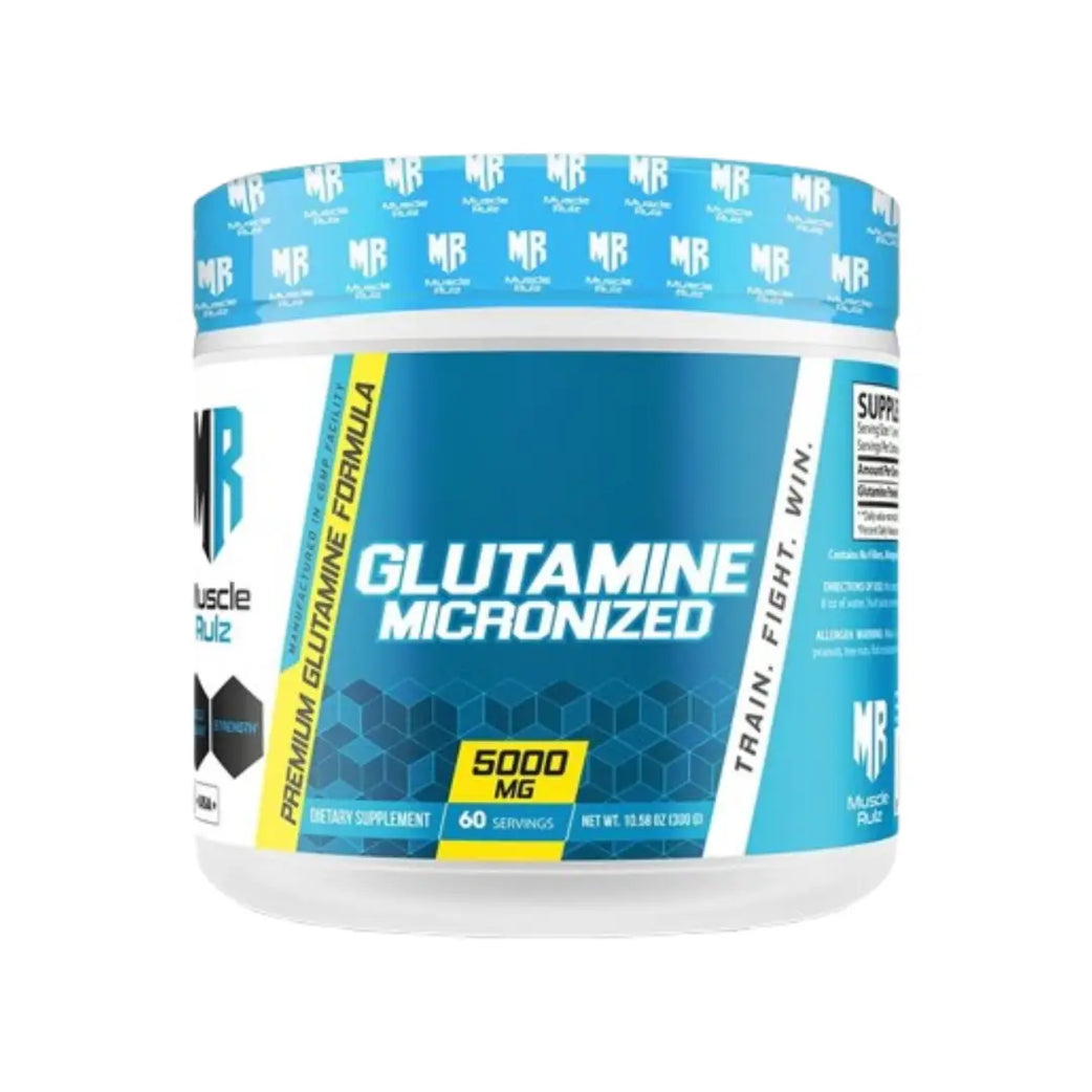 Muscle Rulz Glutamine Micronized 5000mg 300g Unflavored L Glutamine Powder 60 Servings