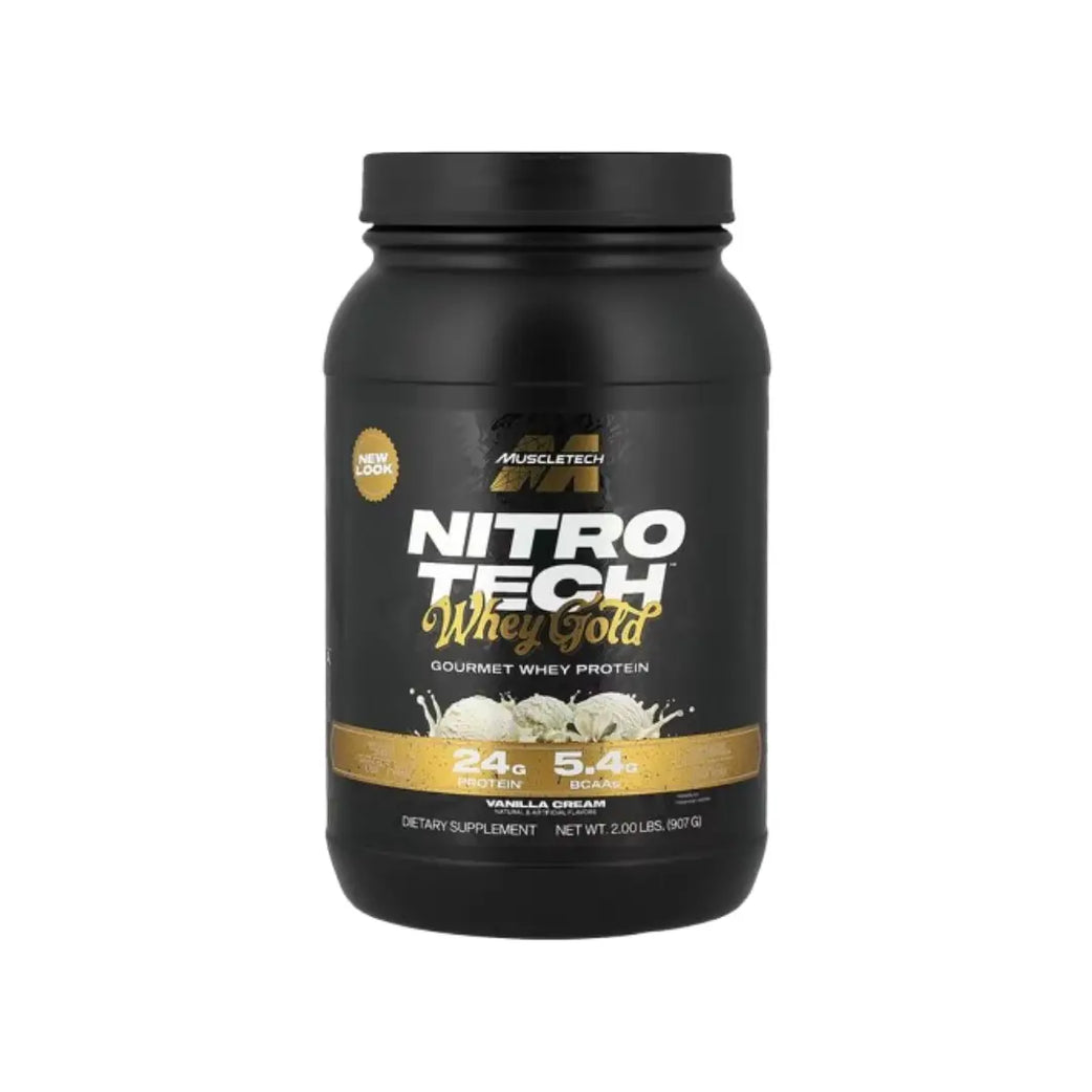 MuscleTech Nitro Tech Whey Gold Vanilla Cream 2lb Protein Powder 28 Servings