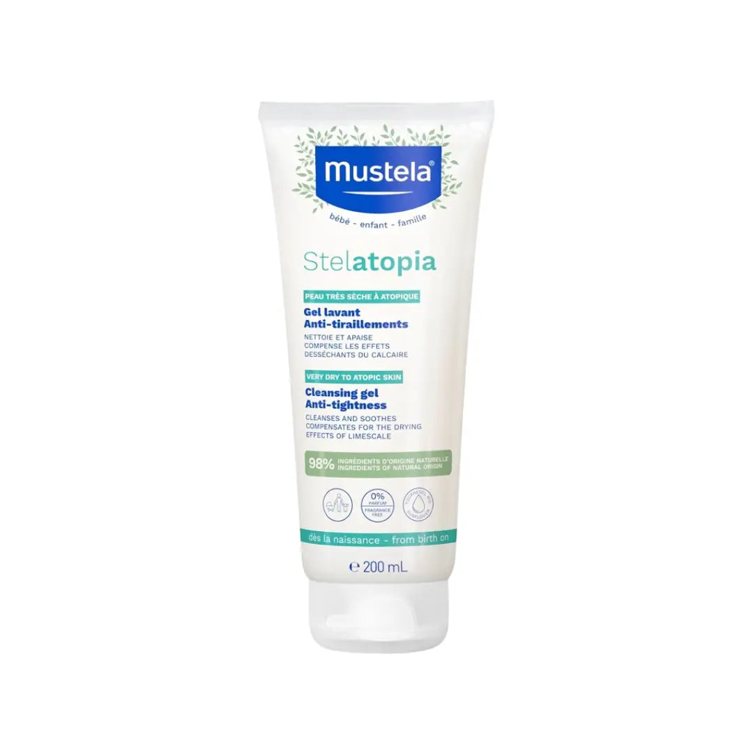 Mustela Stelatopia Cleansing Gel 200ml - Gentle Cleansing Gel for Very Dry & Sensitive Baby Skin