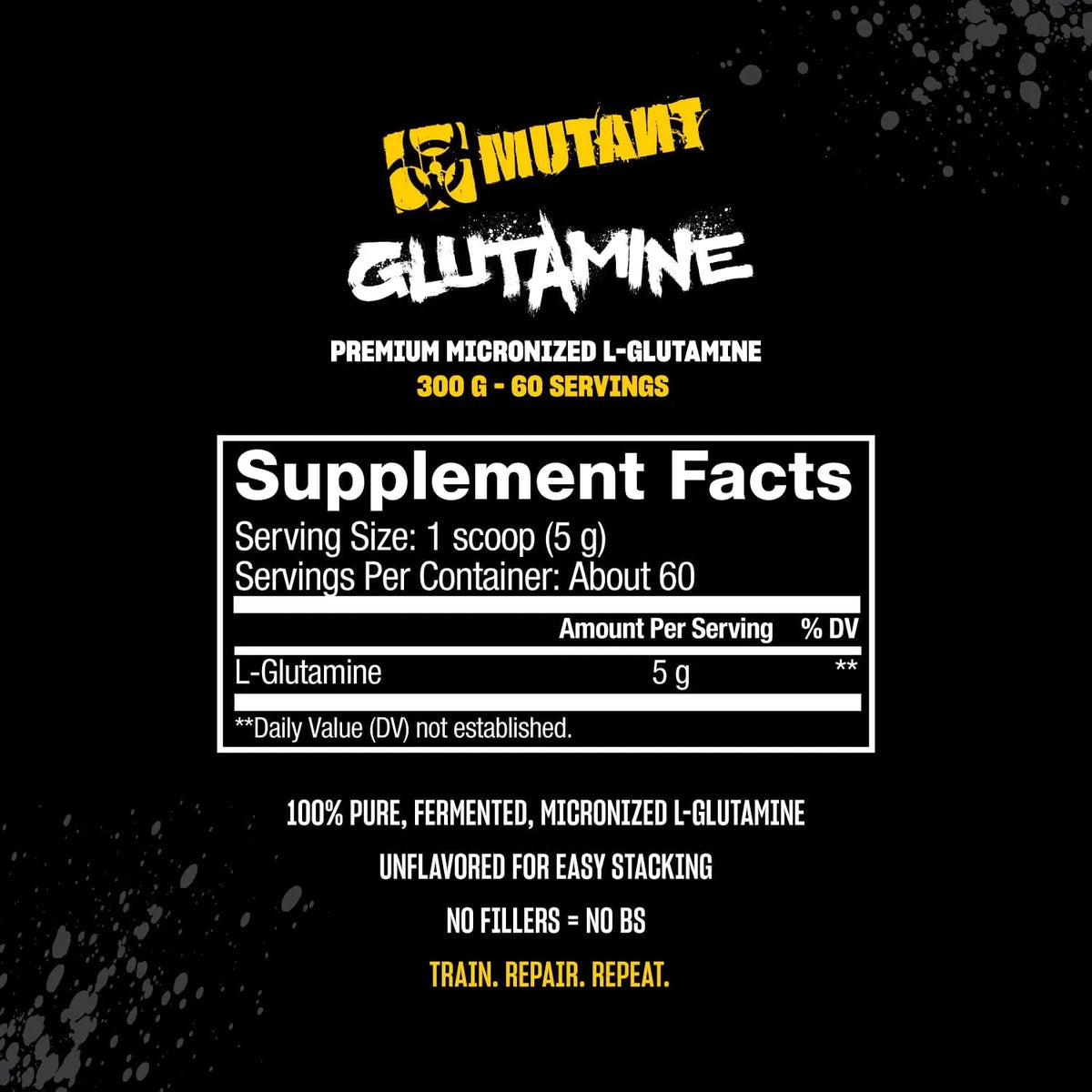 Mutant Glutamine 300g Unflavoured Serv 60