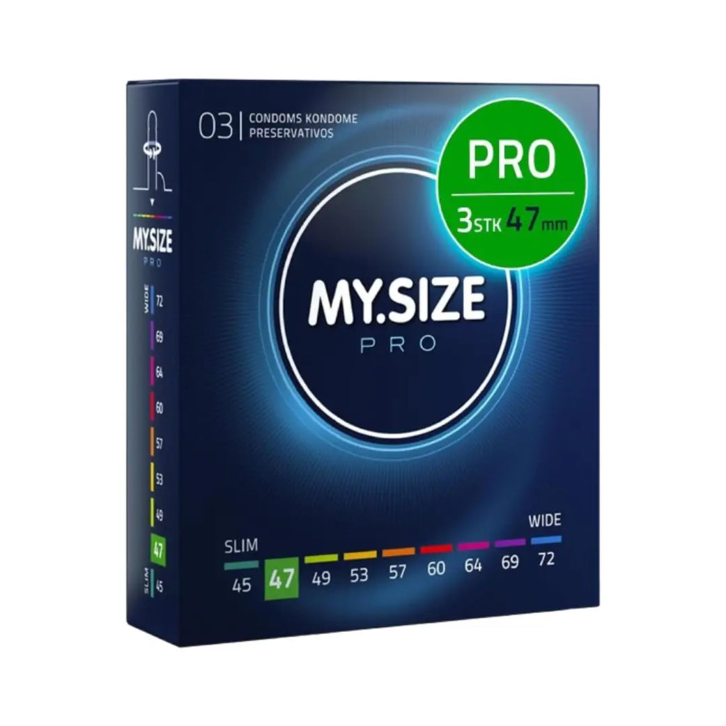 My Size PRO Ultra Thin Condoms 3 Pack custom fit latex condom box