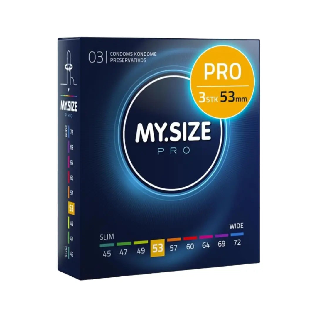 My Size PRO Ultra Thin Condoms 3 Pack custom fit latex condom box