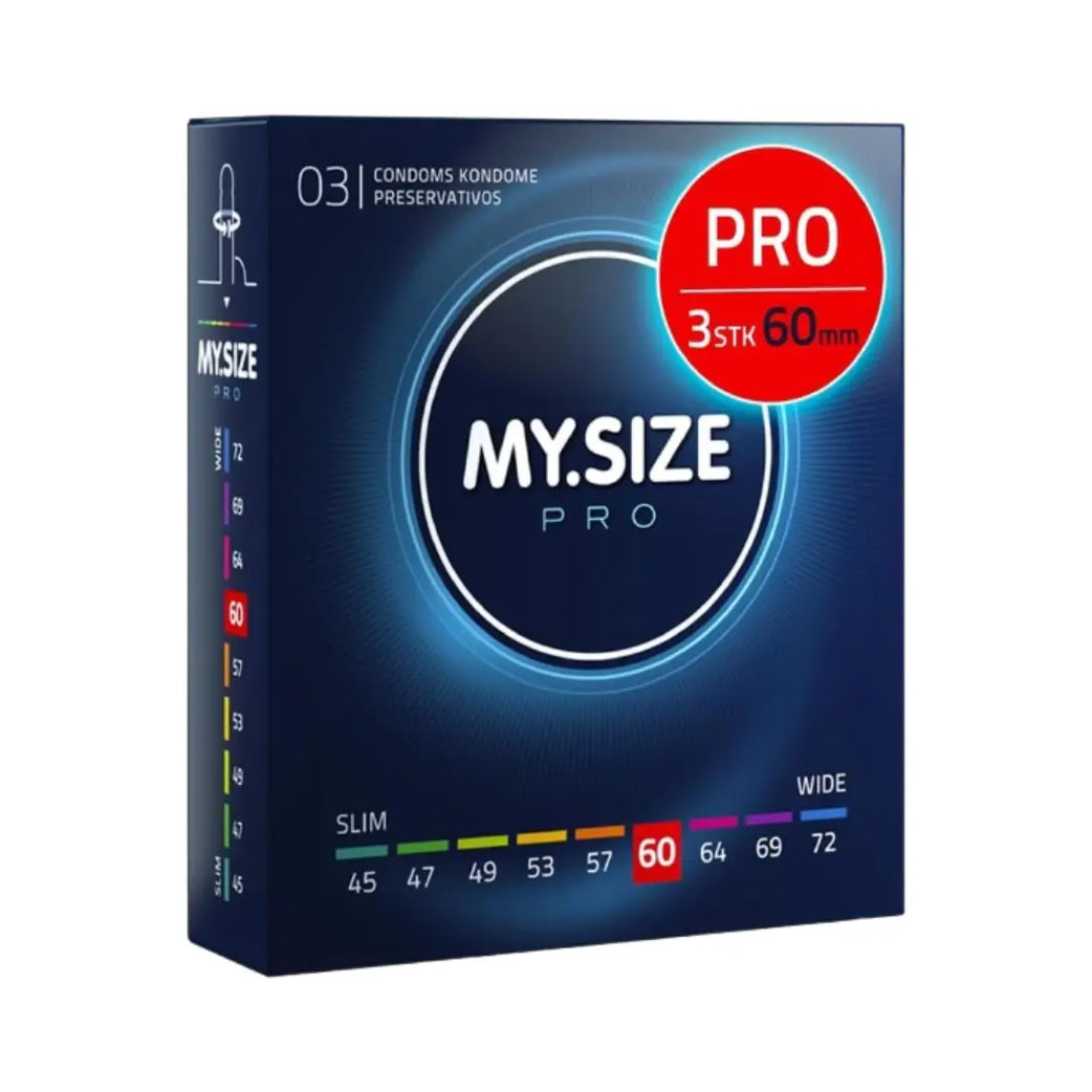 My Size PRO Ultra Thin Condoms 3 Pack custom fit latex condom box