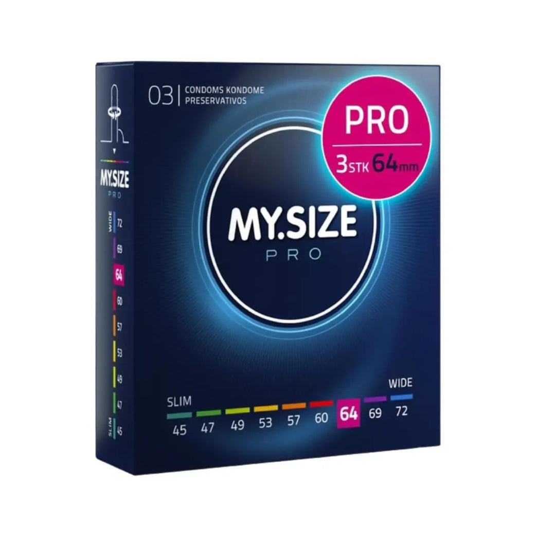 My Size PRO Ultra Thin Condoms 3 Pack custom fit latex condom box