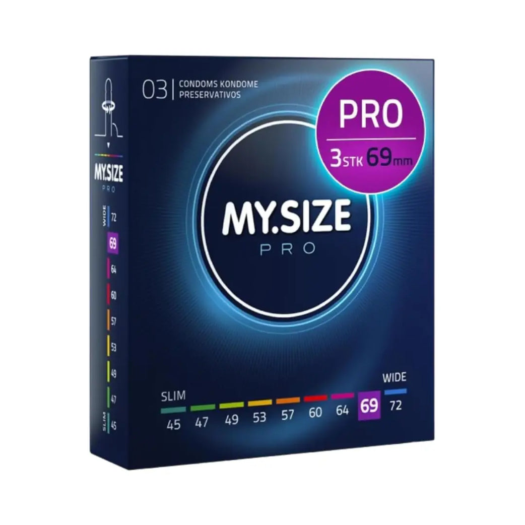 My Size PRO Ultra Thin Condoms 3 Pack custom fit latex condom box