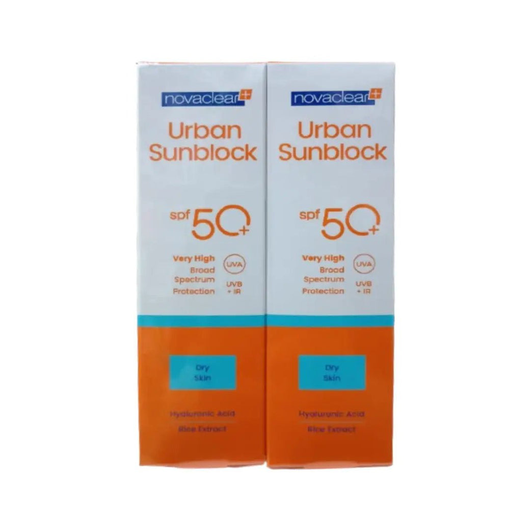 NOVACLEAR URBAN SUNBLOCK DRY SKIN SKIN SPF50 40ML 1+1 PROMO PACK