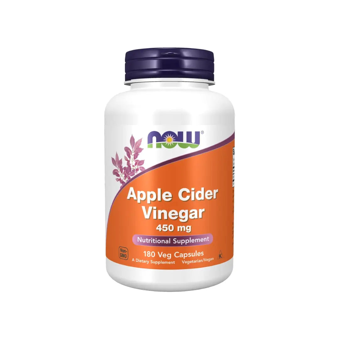 NOW Apple Cider Vinegar 450mg Capsules 180 Count – Apple Cider Vinegar Supplement