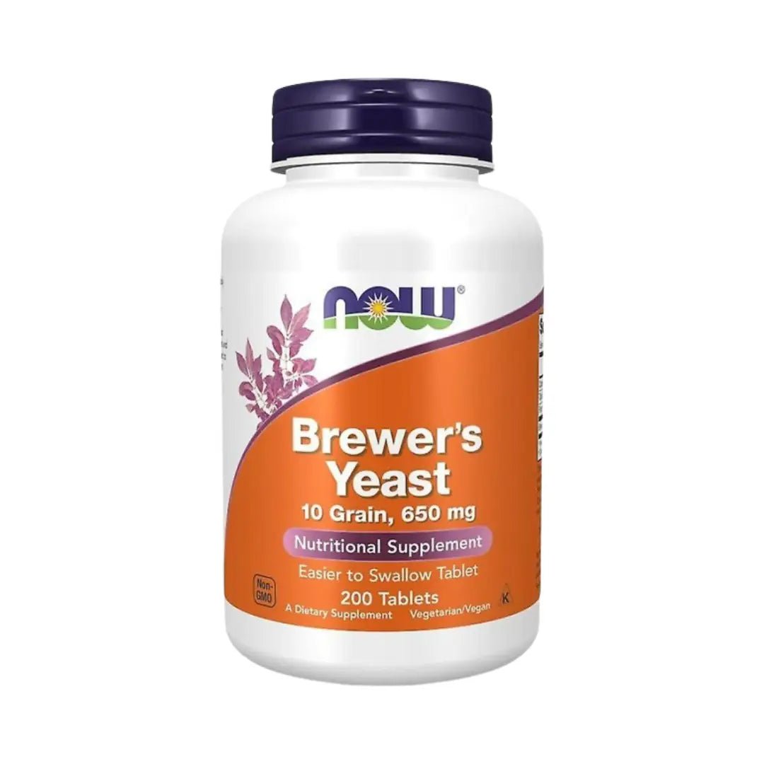 NOW Brewers Yeast 650mg 200 Tablets for nutritional support and healthy metabolism