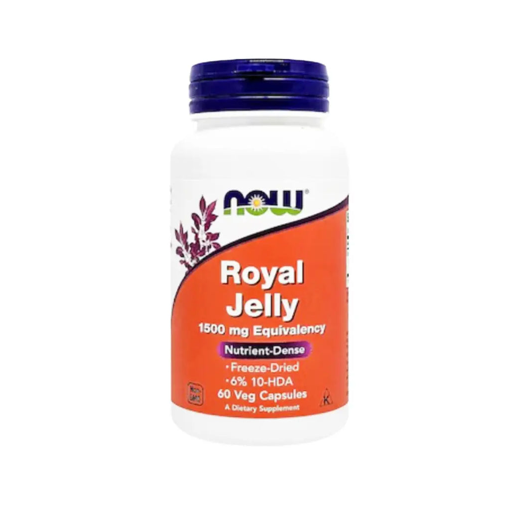NOW Foods Royal Jelly 1500mg 60 capsules freeze-dried bee supplement