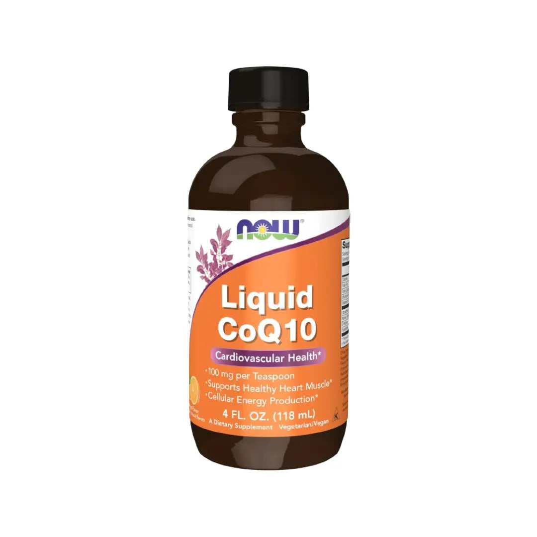 NOW Liquid CoQ10 118ml – Cellular Energy Support with B-Vitamins