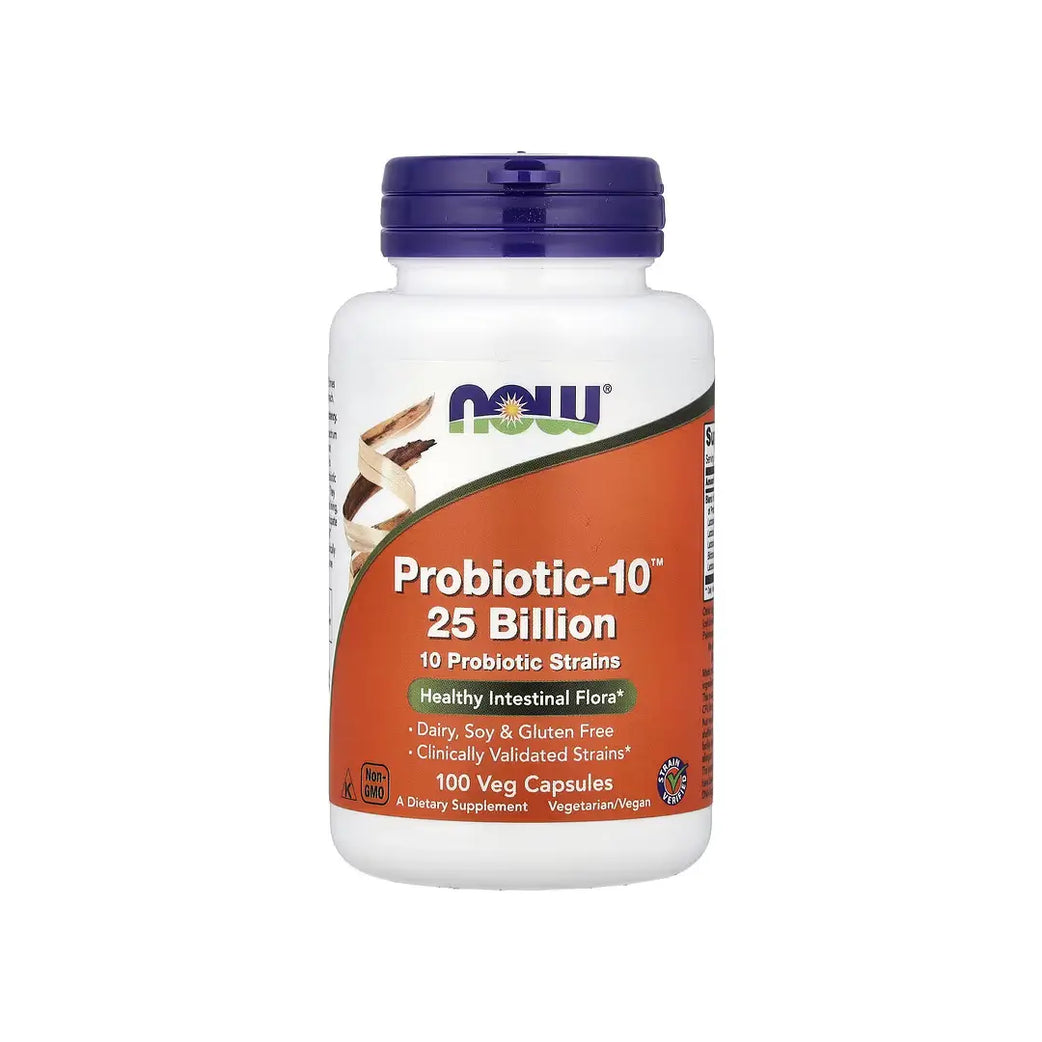 NOW Probiotic-10 25 Billion Capsules 100 Count – Probiotic Supplement