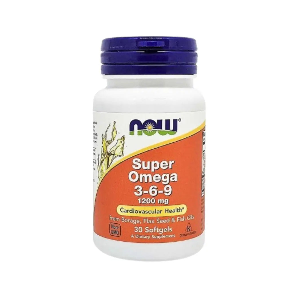 NOW Super Omega 3-6-9 1200mg Softgels – Balanced Essential Fatty Acids Supplement