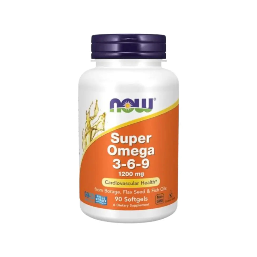 NOW Super Omega 3-6-9 1200mg Softgels – Balanced Essential Fatty Acids Supplement