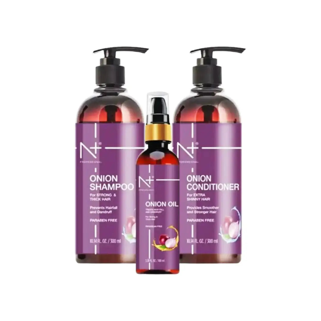 N+ Professional Onion Shampoo 300ml + Onion Conditioner 300ml + Onion Oil 100ml