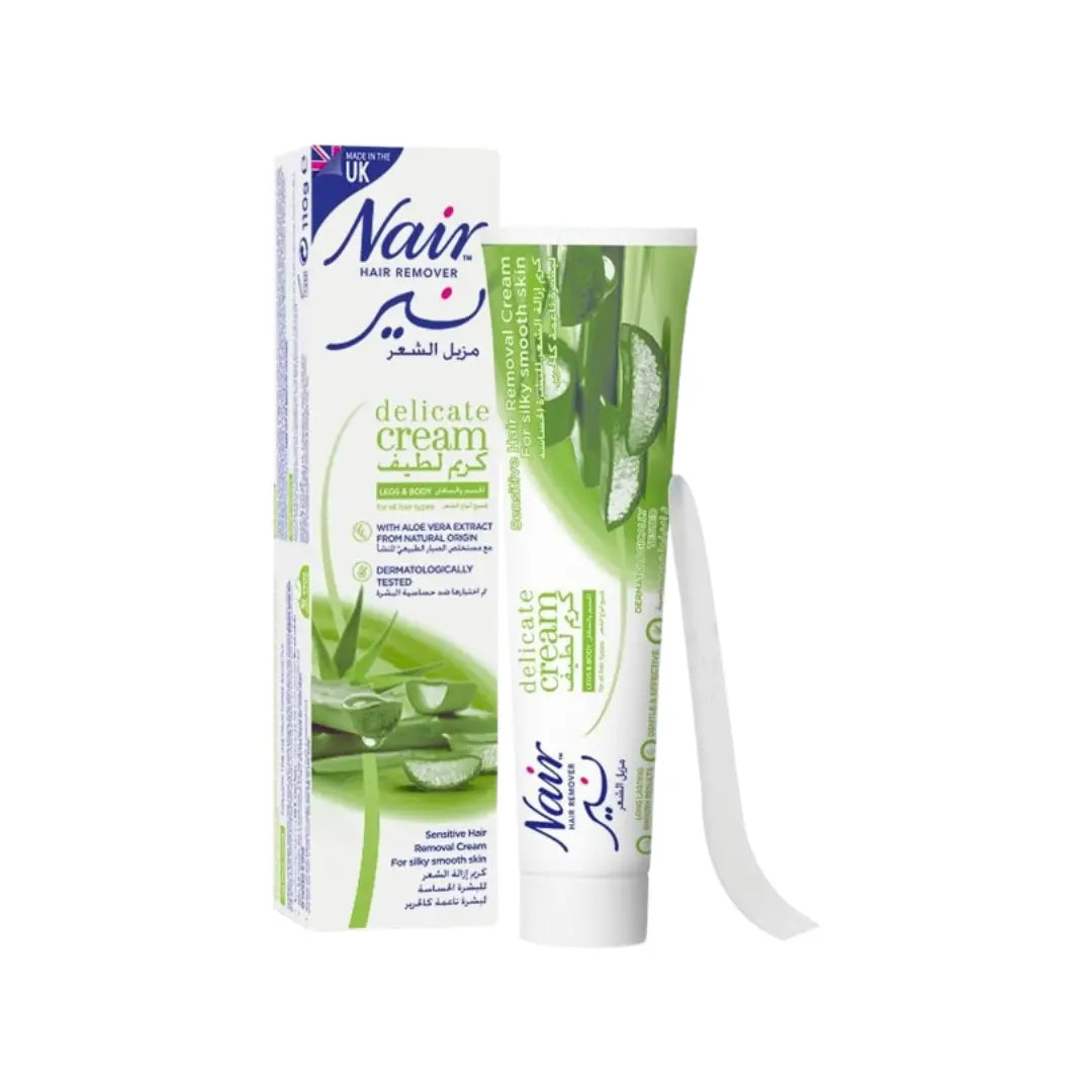 Nair Body Hair Removal Cream Delicate Aloe Vera 110g | Gentle Hair Remover for Sensitive Skin | Smooth Skin