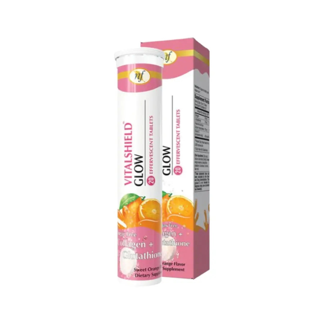 Natural Fervor VitalShield Glow Effervescent Tablets 20s – Daily Skin & Wellness Support Drink Supplement