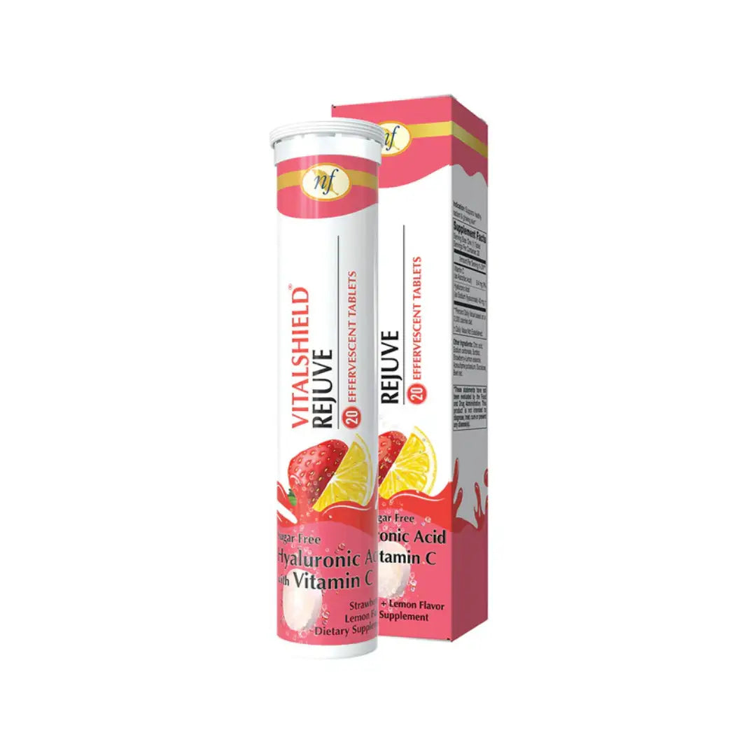 Natural Fervor VitalShield Rejuve Effervescent Tablets 20s – Hydration & Skin Wellness Drink Supplement Sugar Free