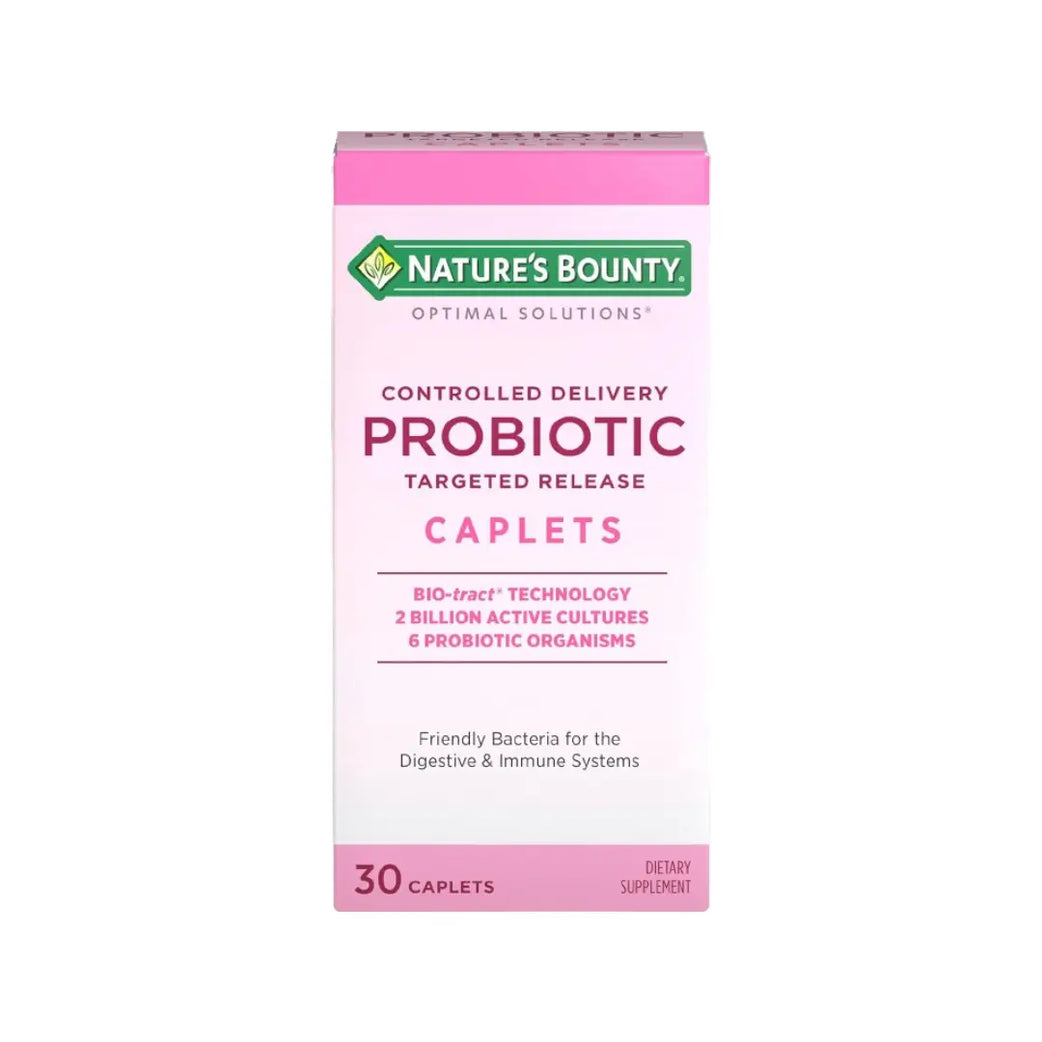 Nature's Bounty Controlled Delivery Probiotic Caplets 30s Daily Probiotic Supplement for Digestive Wellness