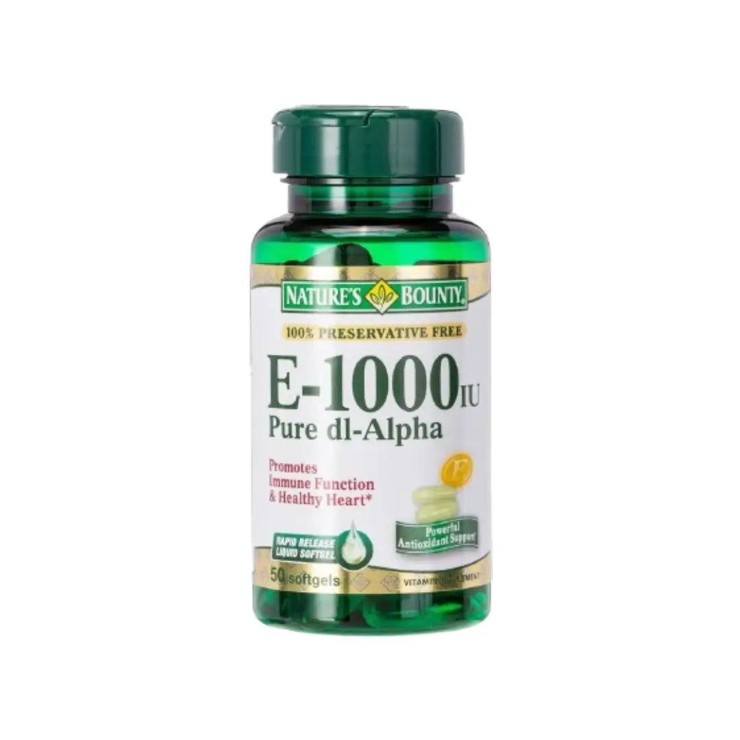 Nature’s Bounty Vitamin E 1000IU Softgels 50 Count – Antioxidant Vitamin Supplement for Daily Nutritional Support
