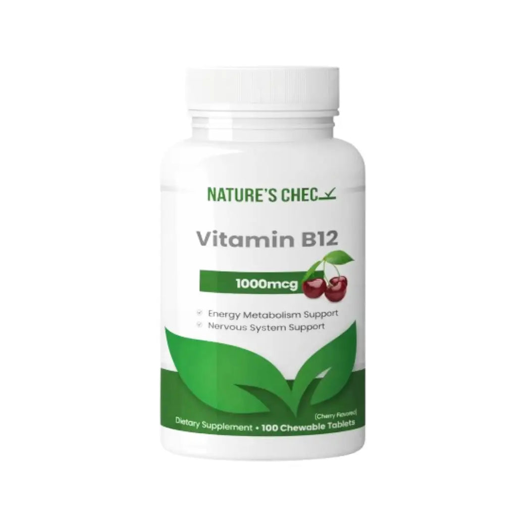 Nature’s Chec Vitamin B12 1000mcg Chewable Tablets 100s – Daily Energy & Wellness Support Supplement