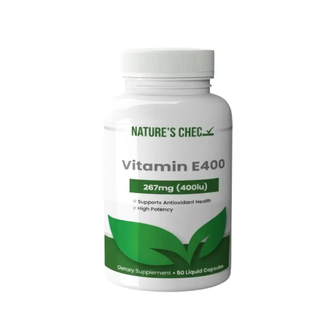 Nature’s Chec Vitamin E 400 IU (267mg) Liquid Capsules 50s – Antioxidant Supplement for Skin & Daily Wellness