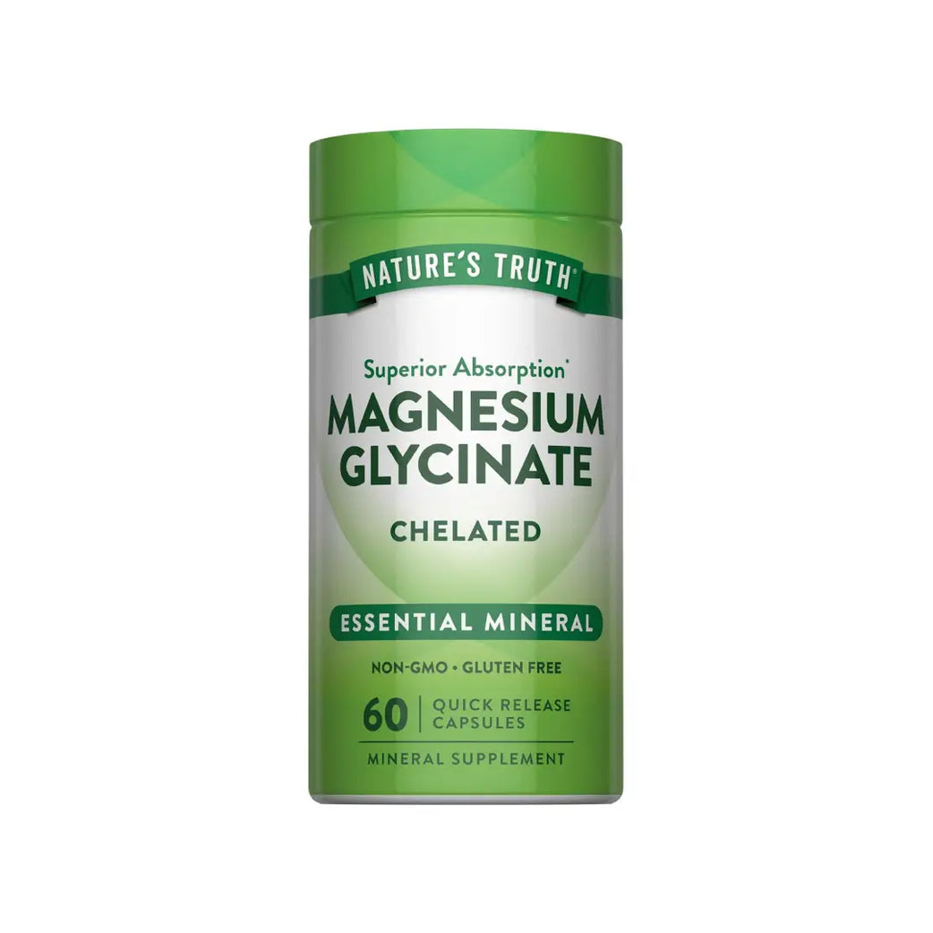 Nature's Truth Chelated Magnesium Glycinate 200mg Capsules 60s – Magnesium Supplement