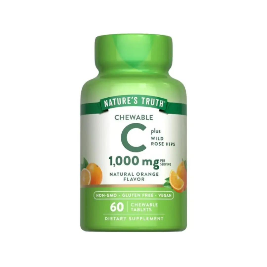 Nature's Truth Chewable Vitamin C 1000mg Natural Orange Tablets 60s | Immune Support Supplement