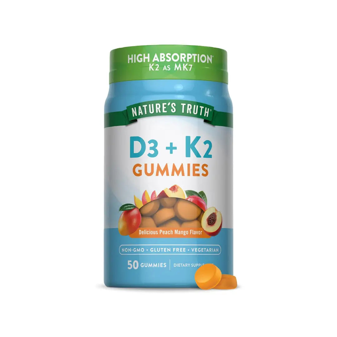 Nature's Truth D3 + K2 Gummies 50s – Vitamin D3 & K2 Dietary Supplement