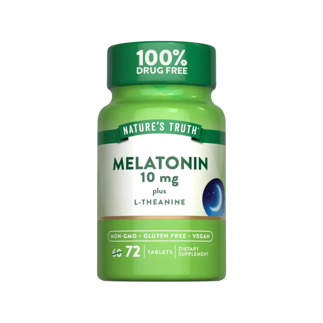 Nature's Truth Sleep Melatonin 10mg + L-Theanine Tablets 72s | Nighttime Wellness Support Supplement