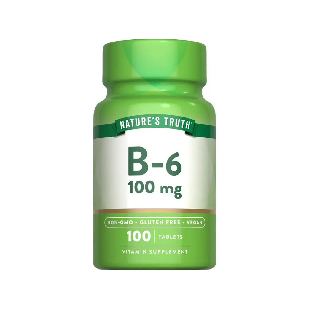 Nature's Truth Vitamin B6 100mg Tablets 100s | Energy Metabolism & Nervous System Support