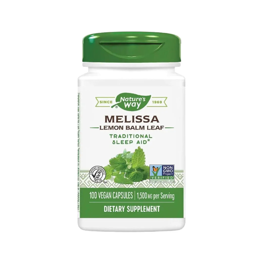 Nature’s Way Melissa Lemon Balm Leaf Capsules 100 Count – Herbal Relaxation Support, Vegan & Non-GMO