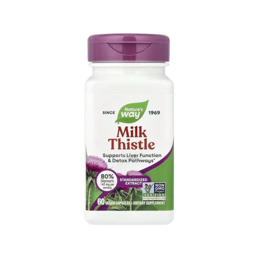 Nature’s Way Milk Thistle Vegan Capsules 60s – Standardized Silymarin Herbal Supplement for Daily Wellness