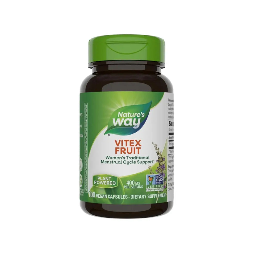 Nature’s Way Vitex Fruit 400mg Vegan Capsules 100 Count – Herbal Supplement for Women’s Wellness Support