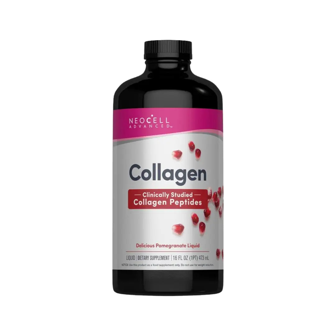 NeoCell Collagen + Pomegranate Liquid 473ml – Hydrolyzed Collagen Peptides Drink Supplement