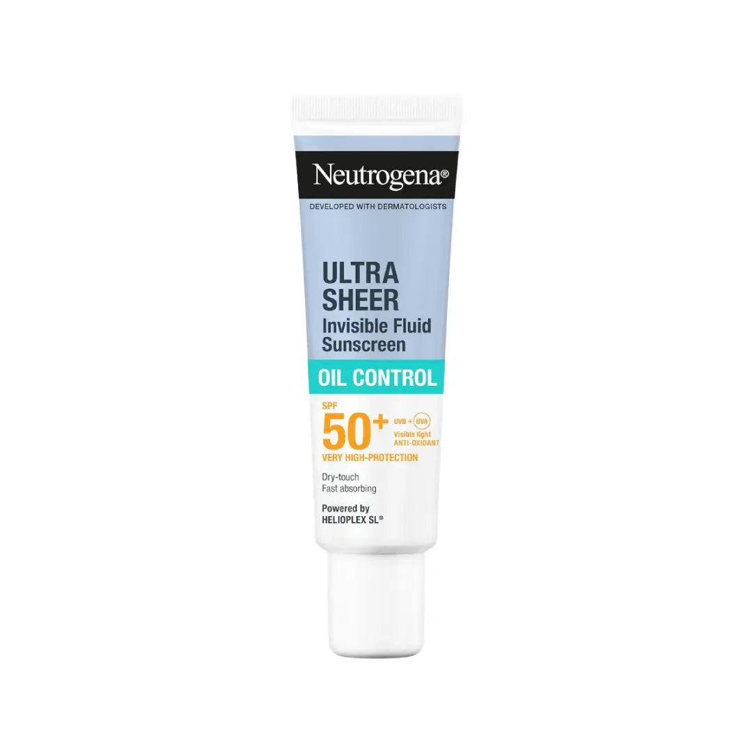 Neutrogena Ultra Sheer Invisible Fluid Sunscreen Oil Control SPF50+ 50ml - Lightweight Facial Sunscreen