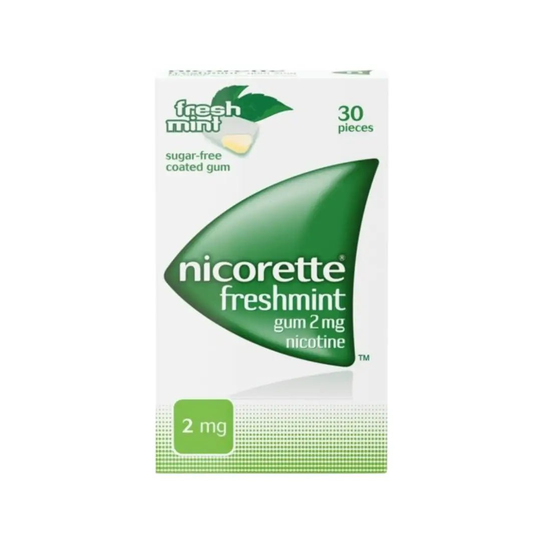 Nicorette Freshmint 2mg Chewing Gum 30s – Nicotine gum to help quit smoking with refreshing mint flavor
