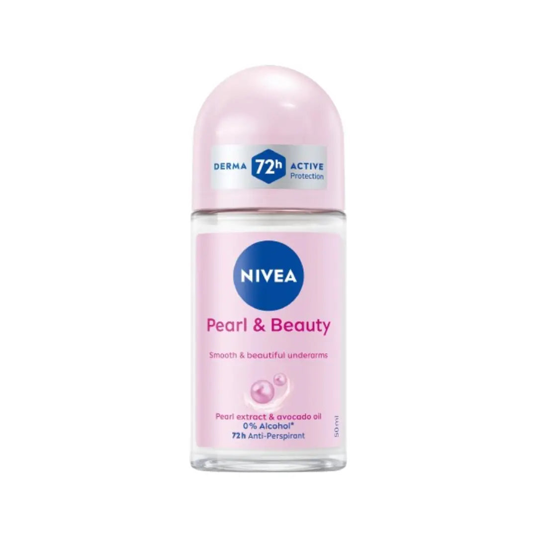 NIVEA Pearl & Beauty 72H Anti-Perspirant Deo Roll-On 50ml | Smooth Underarms Care with Pearl Extract