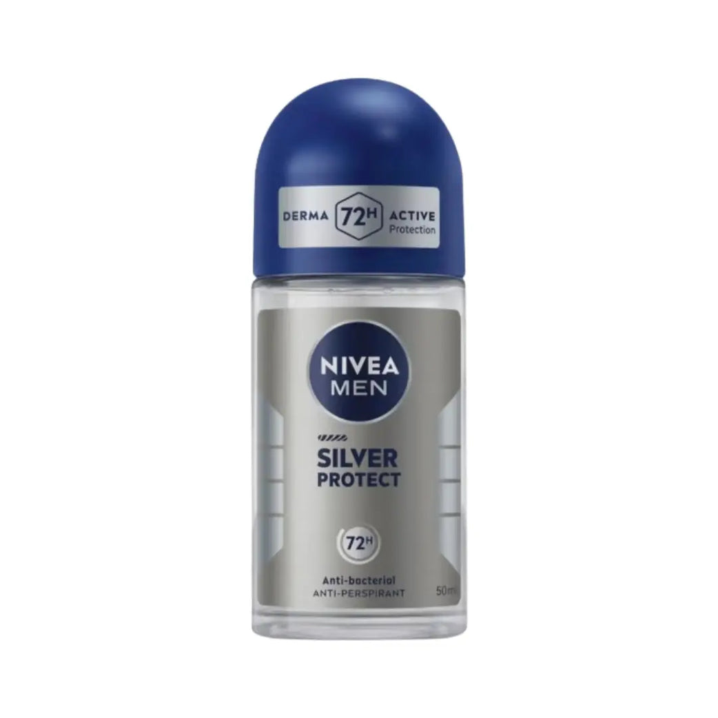 NIVEA Men Silver Protect 72H Anti-Perspirant Deo Roll-On 50ml | Long-Lasting Odor & Sweat Protection