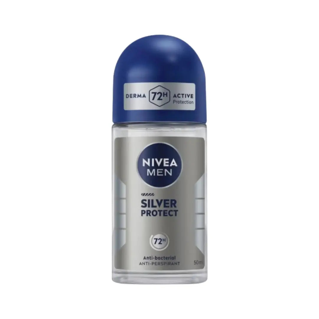 NIVEA Men Silver Protect 72H Anti-Perspirant Deo Roll-On 50ml | Long-Lasting Odor & Sweat Protection