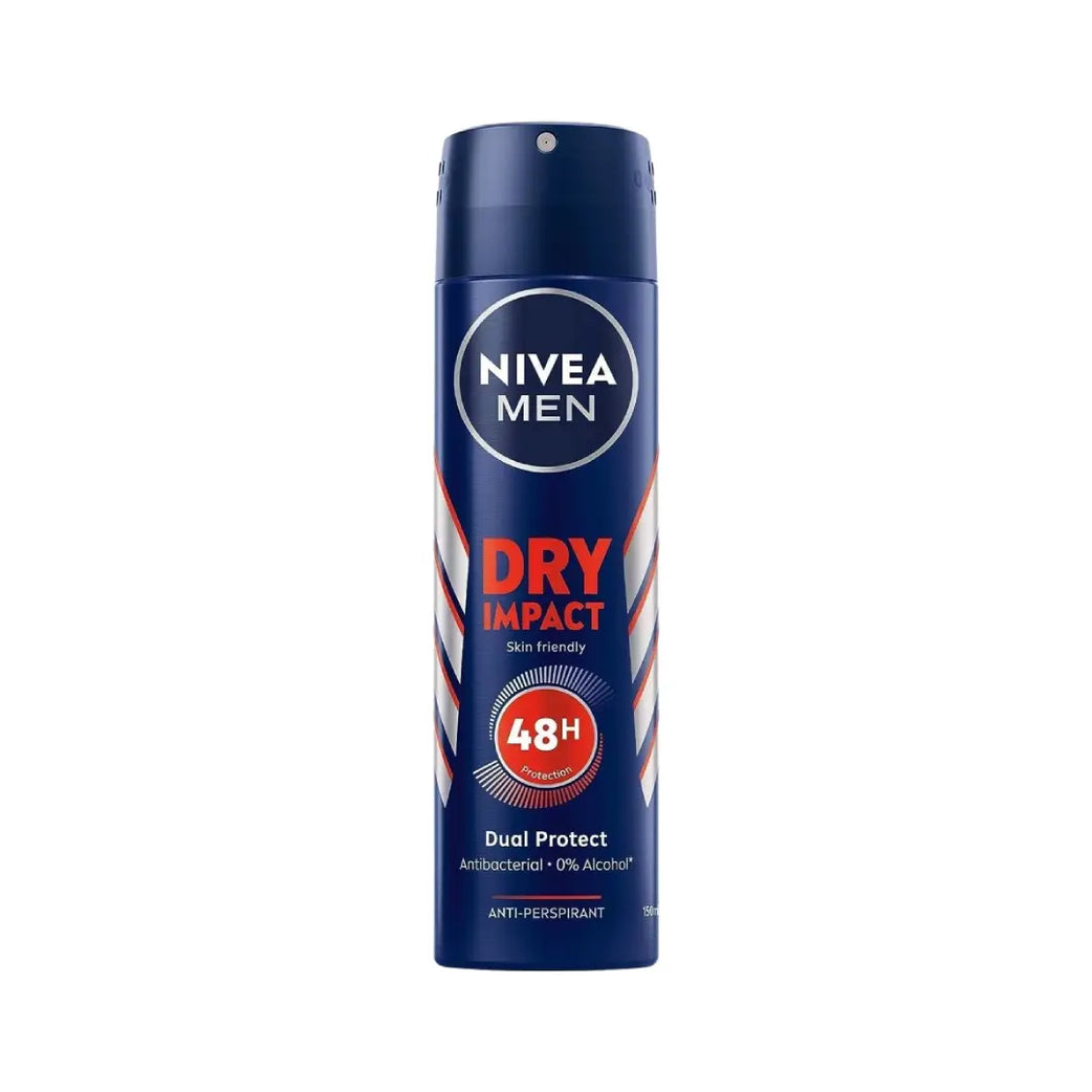NIVEA Men Dry Impact 48H Anti-Perspirant Deo Spray 150ml | Long-Lasting Sweat & Odor Protection