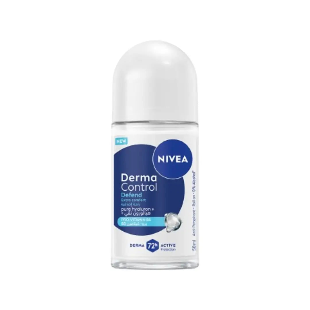 NIVEA Women Derma Control Defend Extra Comfort 72H Deo Roll-On 50ml | Anti-Perspirant for Sensitive Skin