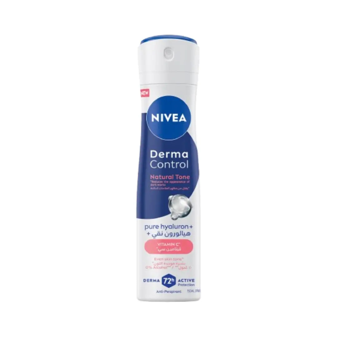 NIVEA Women Derma Control Natural Tone 72H Deo Spray 150ml | Anti-Perspirant for Even Underarm Skin Tone