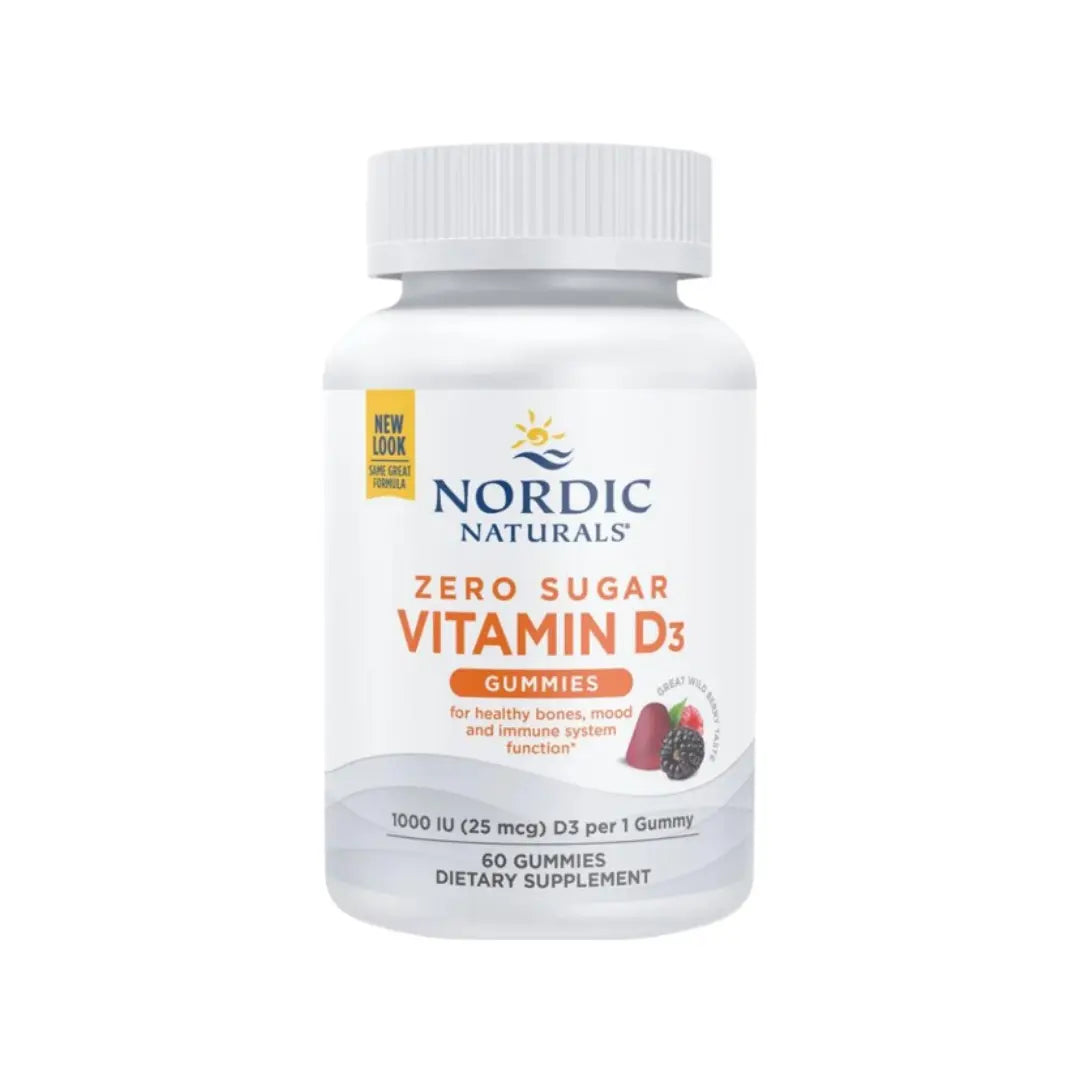 Nordic Naturals Zero Sugar Vitamin D3 1000IU Wild Berry Gummies 60s | Bone & Immune Support
